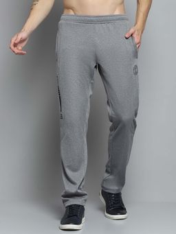 Rock.it - Men Solid Grey Regular Fit Mid Rise Trackpant