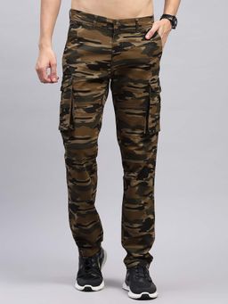 Monte Carlo - Men Printed Khaki Cargo