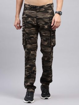 Monte Carlo - Men Printed Olive Cargo