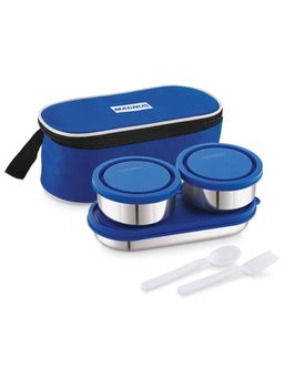 MAGNUS - Office & School Super Prime Stainless Steel Set of 3 Lunch Box - Blue , 1050ml