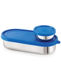 MAGNUS - Stainless Steel Airtight and Leakproof Lid Prime Pack of 2 Lunch Box - Blue 100ml, 780ml