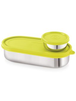MAGNUS - Stainless Steel Airtight and Leakproof Lid Prime Pack of 2 Lunch Box - Green 100ml, 780ml