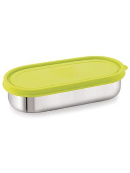 MAGNUS - Stainless Steel Airtight and Leakproof Lid Easy Lock Oval Prim Lunch Box - Green, 780ml