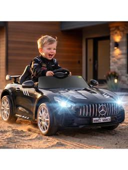BAYBEE - Black Spyder Battery Operated Ride-On Car with Music