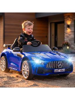 BAYBEE - Blue Spyder Battery Operated Ride-On Car with Music