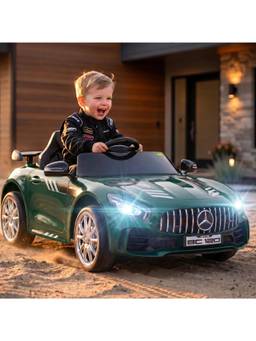 BAYBEE - Green Spyder Battery Operated Ride-On Car with Music