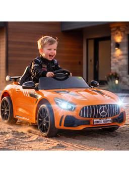 BAYBEE - Orange Spyder Electric Kids Car with Parental Control