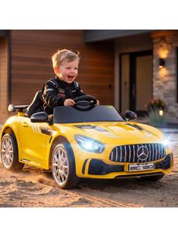 BAYBEE - Yellow Spyder Electric Kids Car with Parental Control