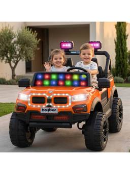 BAYBEE - Orange RogueX Battery Operated Ride-On Jeep with Parental Control