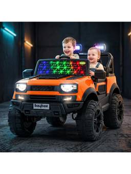 BAYBEE - Orange RoverX Battery Operated Ride-On Jeep with Parental Control