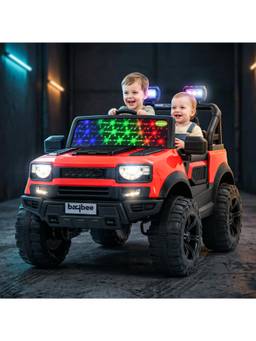 BAYBEE - Red RoverX Battery Operated Ride-On Jeep with Parental Control