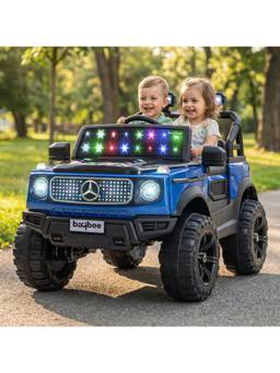 BAYBEE - Blue CruzeX 4x4 Battery Operated Ride-On Jeep with Parental Control