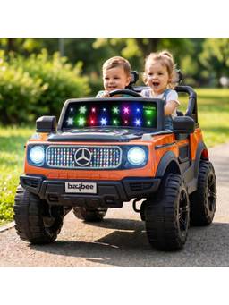 BAYBEE - Orange CruzeX 4x4 Battery Operated Ride-On Jeep with Parental Control