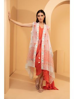 Tarini Vij - Nazma Drape Kurta with Jacket (Set of 2)