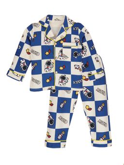 Little Surprise Box - Multi-Color Collar Neck Full Sleeves Shirt with Pyjama