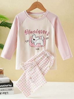 Little Surprise Box - Pink Round Neck Full Sleeves T-Shirt with Pyjama