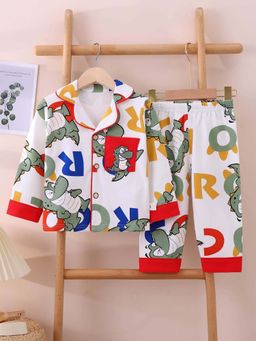 Little Surprise Box - White Collar Neck Full Sleeves Shirt with Pyjama