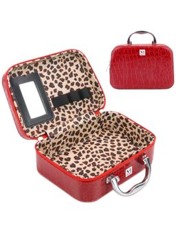 NFI Essentials - Vanity Box Organizer With Magnifying Compact Makeup Mirror ( Y59 Red ) (One Size)