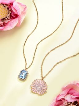 Zaveri Pearls - Set of 2 Gold Tone Contemporary Chains-ZPFK15110