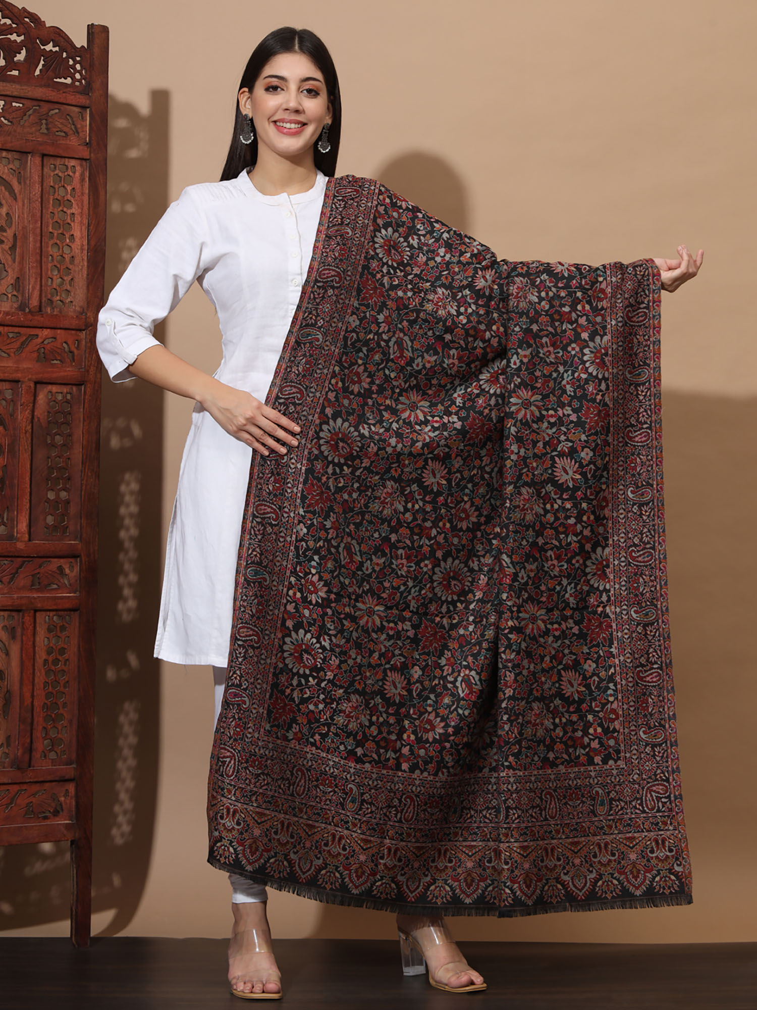 zamour Kani Woven Kashmiri Floral Shawl-picture-17