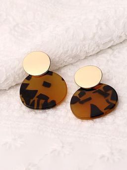 Lilly & Sparkle - Brown Black Contemporary Drop Earrings
