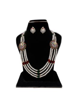 Sri Jagdamba Pearls - Gamini 4 Line Pearl Necklace Set