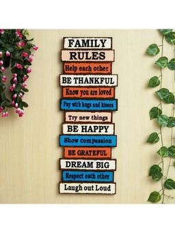 eCraftIndia - Vintage Style Handcrafted Family Rules Decorative Wall Hanging