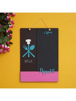 eCraftIndia - Wooden Menu Bon Appetit Wall Hanging Showpiece, Multi-Color