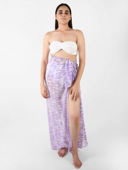 Blissence - Lavender Stroke Printed Long Sarong