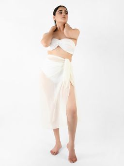 Blissence - White Solid Long Sarong