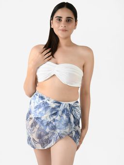 Blissence - Blue Leaf Printed Short Sarong