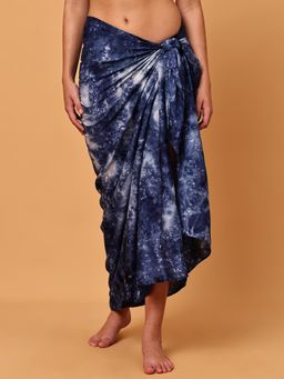 Blissence - Blue Tie And Dye Printed Long Sarong