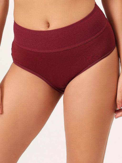 Clovia Cotton High-Waist Tummy Tucker Style Hipster Panty