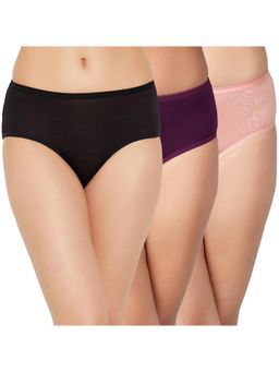 Clovia - 3 Modal Mid Waist Solid Hipster Panty- Everyday Comfortable Fit (Pack Of 3)