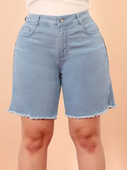Miss Chase - A+ Curve Collection Plus Size Women's Light Blue Denim Shorts