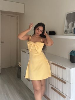 STARIN - Amelie Butter Yellow Bow Dress