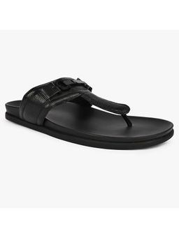 Aldo - Men Black Leather Thong Sandals