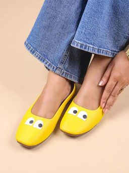 The Madras Trunk - Women Yellow Mary Janes Ballerinas