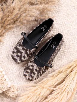 The Madras Trunk - Women Black Mary Janes Ballerinas