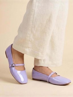 The Madras Trunk - Women Lavender Mary Janes Ballerinas