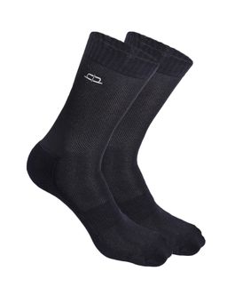 Heelium - Bamboo Crew Socks for Men - 2 Pair - Black - Odour Free - Anti Blister
