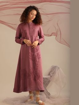 Myoho - Lavender Satin Full Length Dress