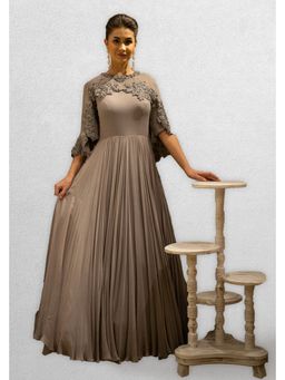 Jade by Ashima - Mauve Embellished Cape Gown