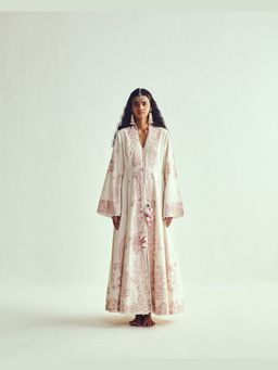 WABI SABI by Anshum-Ritesh - Rumi Ivory Anarkali Dress with Jacket