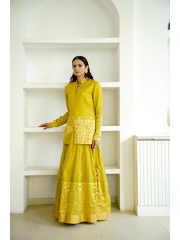 WABI SABI by Anshum-Ritesh - Mustard Mosaic Lehenga with Jacket