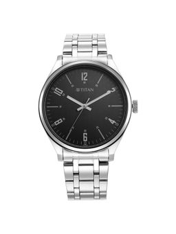 Titan - Wrist Wit Quartz Analog Black Dial Stainless Steel Strap Watch for Men (M)
