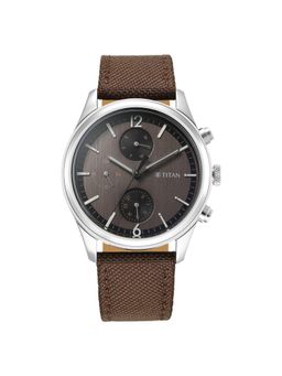Titan - Wrist Wit Quartz Analog with Day & Date Brown Dial Leather Strap Watch for Men (M)