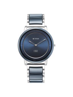 Titan - Edge Fusion Quartz Analog Blue Dial Blue Steel & Ceramic Strap Watch for Men (M)