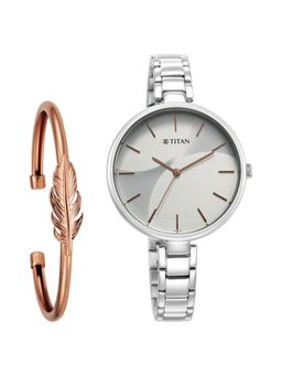 Titan - Purple Stackable Quartz Analog Two Toned Dial Watch for Women with Bracelet (M)