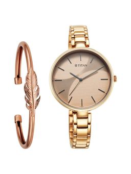 Titan - Purple Stackable Quartz Analog Two Toned Dial Watch for Women with Bracelet (M)
